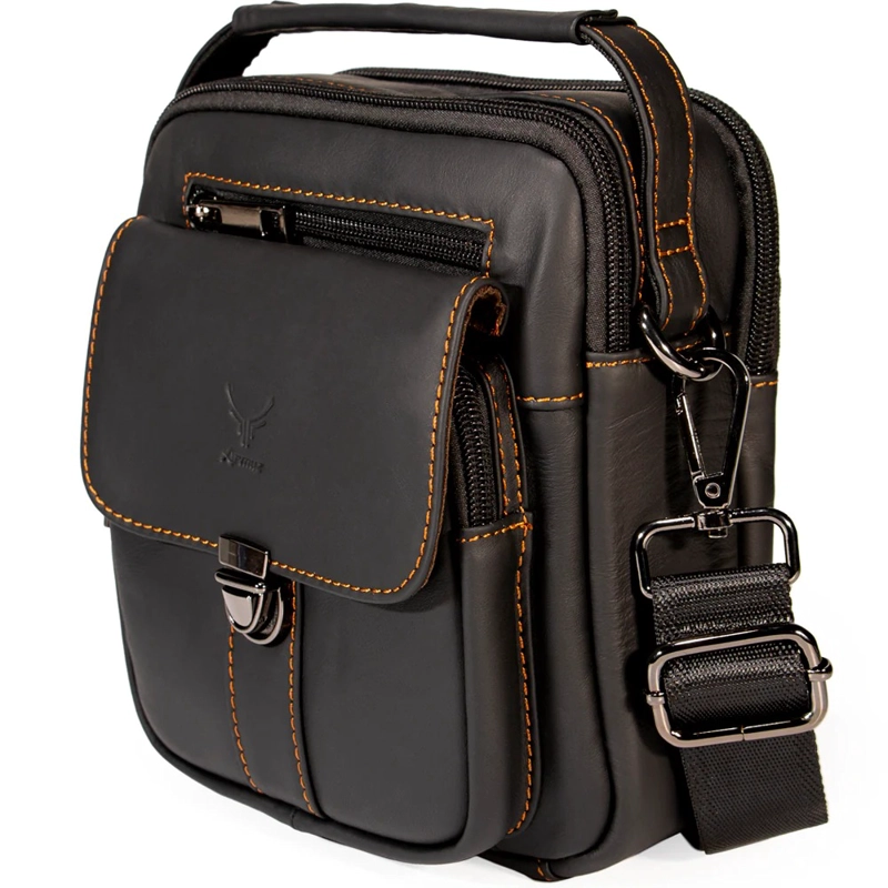 MORRAL DE CUERO VACUNO 7438 DISEÑO VERSÁTIL Y MODERNO - 1