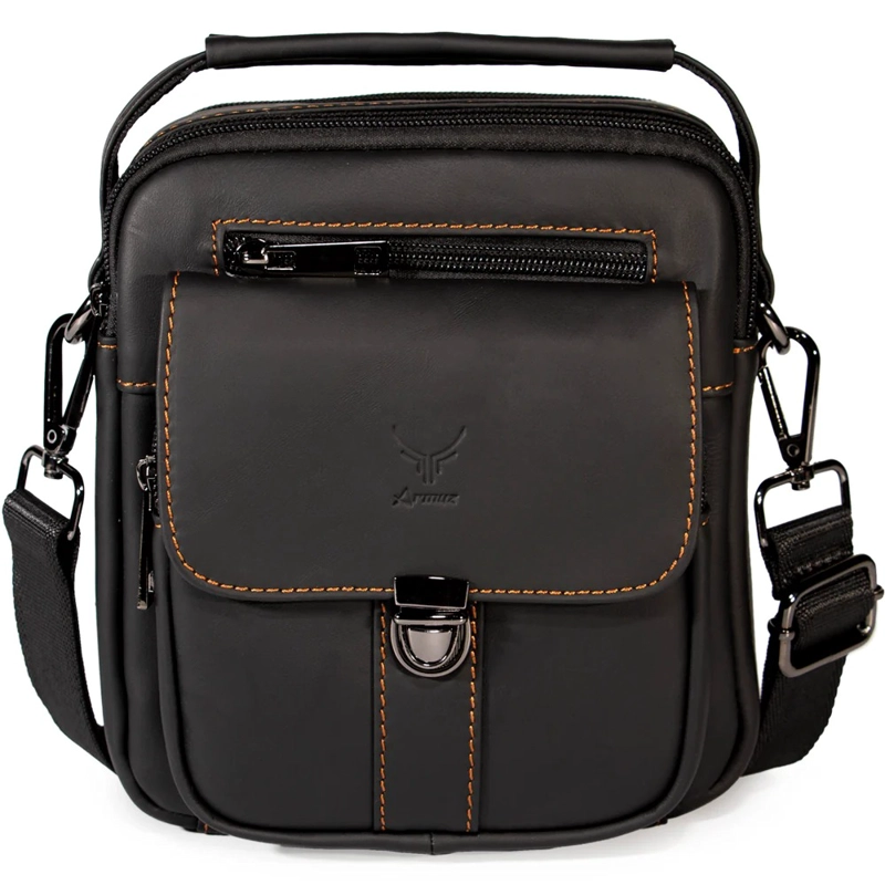 MORRAL DE CUERO VACUNO 7438 DISEÑO VERSÁTIL Y MODERNO - 3