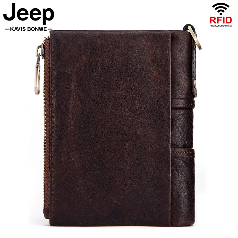 BILLETERA JEEP KAVIS DE CUERO VACUNO BP804 DISEÑO MODERNO CON CADENA - 7