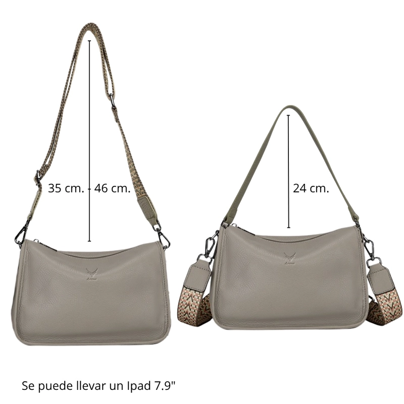 CARTERA DE CUERO VACUNO 7745 CAPUCCINO. MUJER - 5
