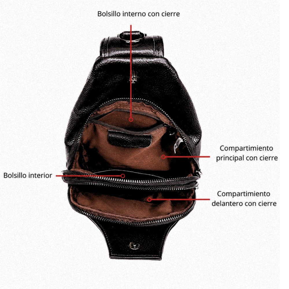 PECHERA DE CUERO VACUNO DE ALTA GAMA 7702 NEGRO - 2
