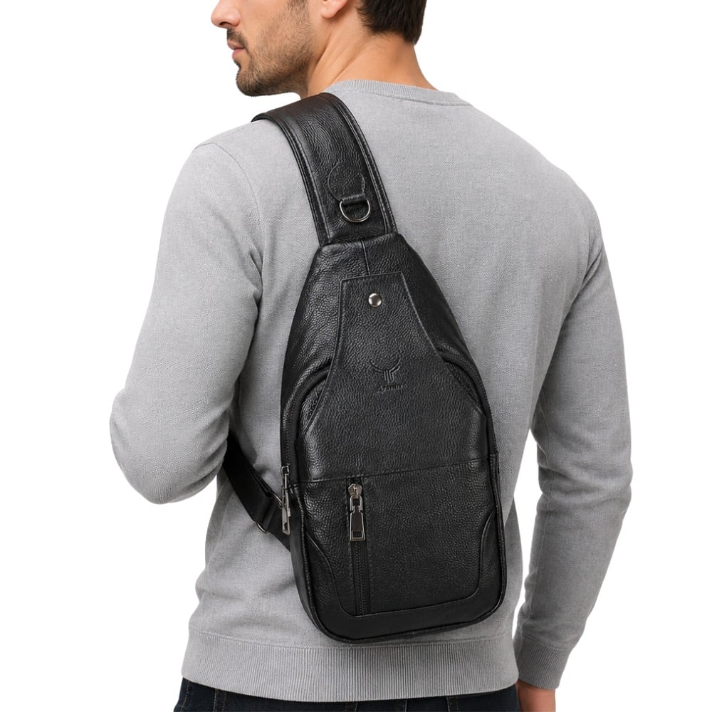 PECHERA DE CUERO VACUNO DE ALTA GAMA 7702 NEGRO - 4