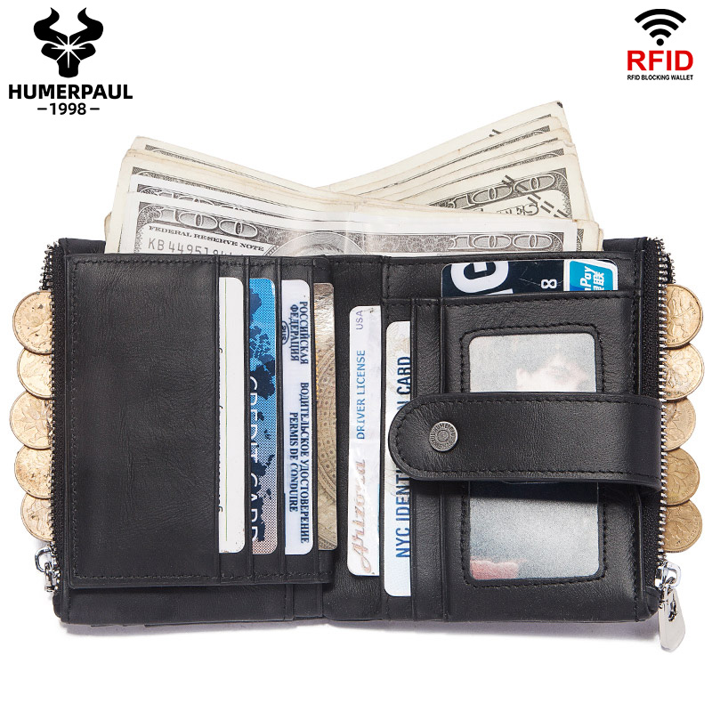BILLETERA DE CUERO VACUNO BP896 CON CADENA Y RFID - 9