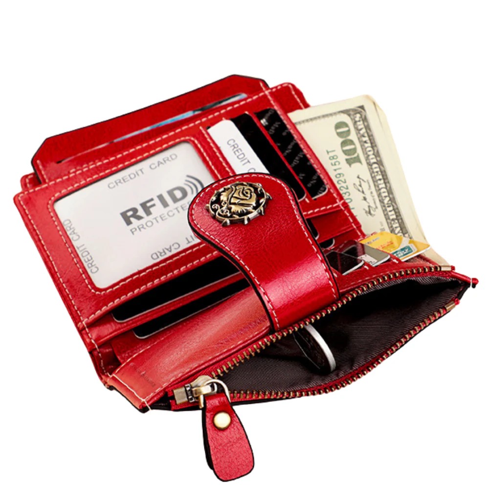 BILLETERA DE CUERO VACUNO 3507 DISEÑO MODERNO CON RFID. MUJER - 4