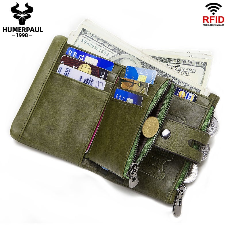 BILLETERA DE CUERO VACUNO DISEÑO MODERNO CON CADENA Y RFID HUMERPAUL BP829 - 2