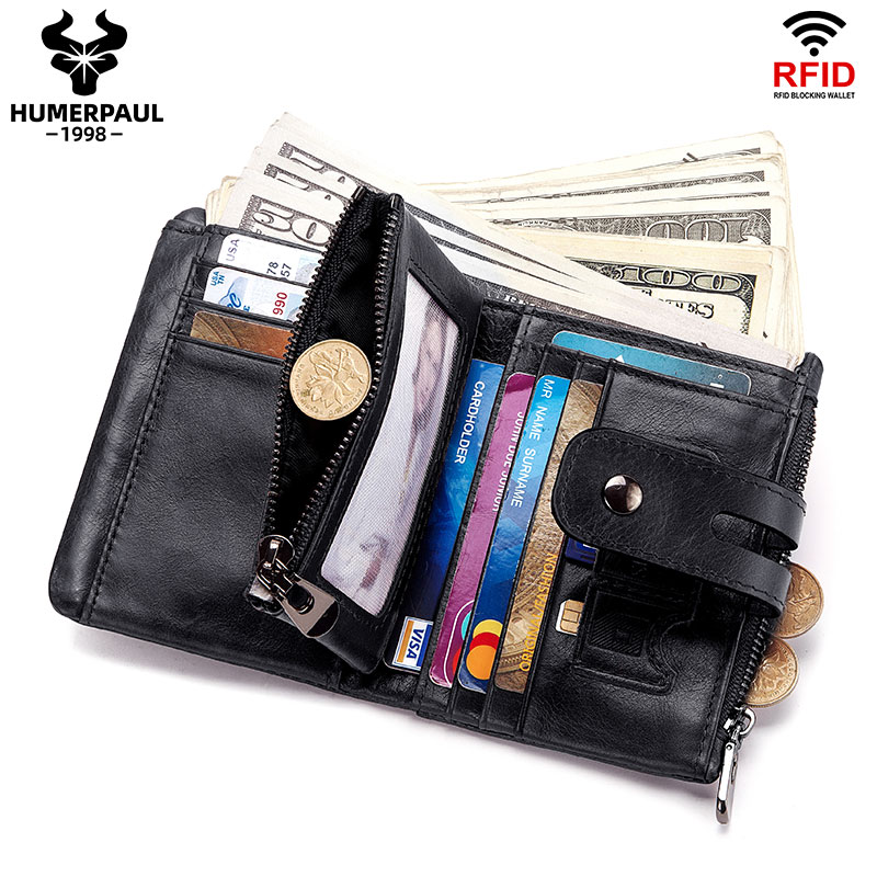 BILLETERA DE CUERO VACUNO DISEÑO MODERNO CON CADENA Y RFID HUMERPAUL BP829 - 7