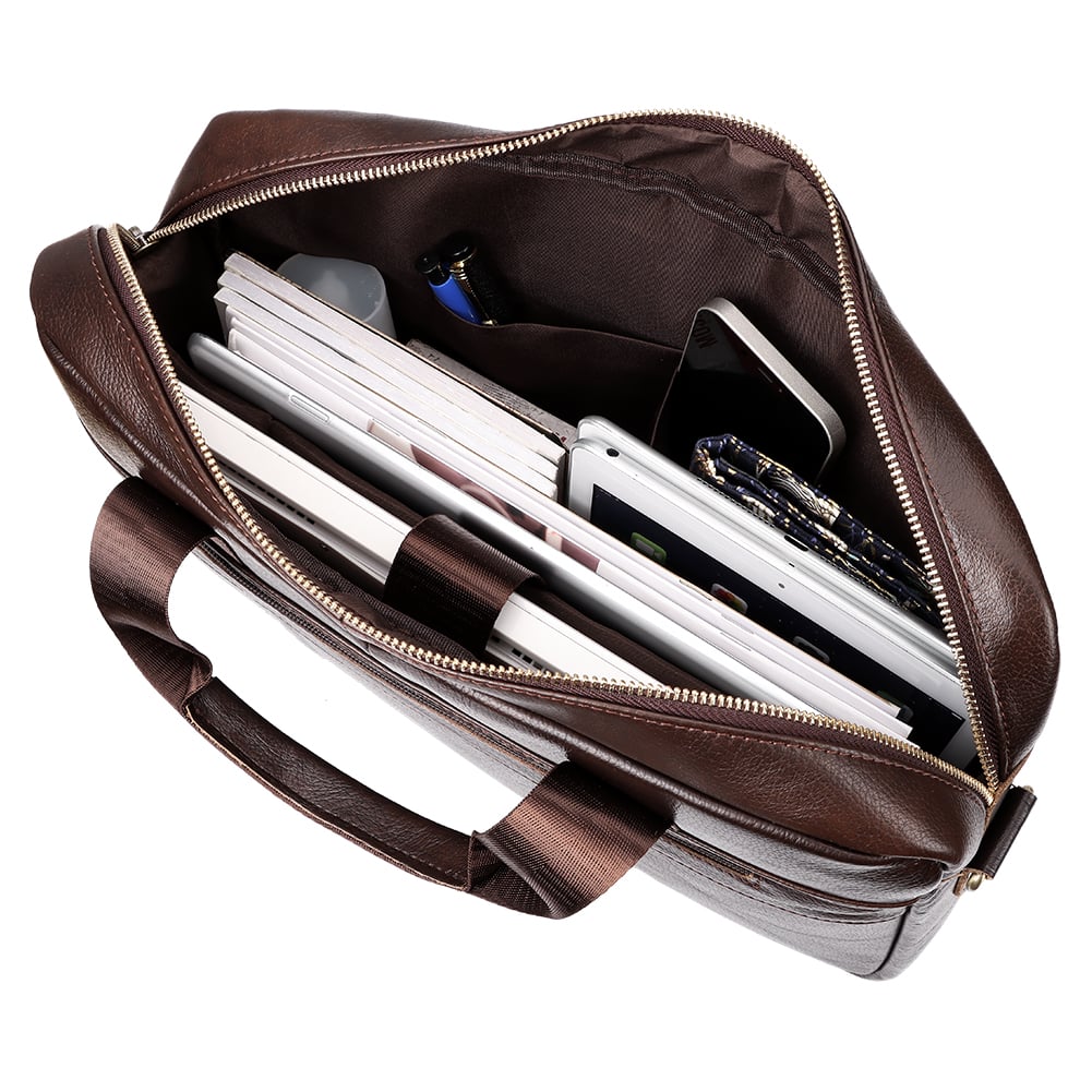 MALETÍN DE CUERO VACUNO MH639 LAPTOP 14 CON SUJETADOR PARA MALETA DE VIAJE - 3