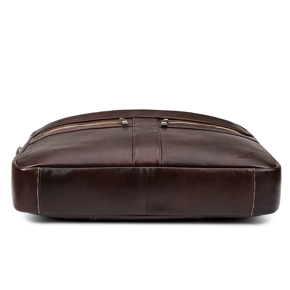 MALETÍN DE CUERO VACUNO MH639 LAPTOP 14 CON SUJETADOR PARA MALETA DE VIAJE - 6