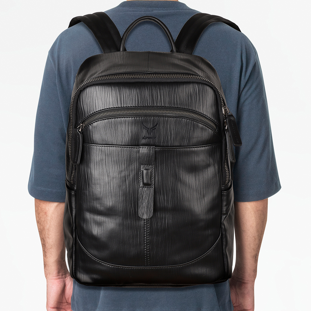 MOCHILA DE CUERO VACUNO -SIRIO- MH662 PARA LAPTOP 13.6' - 8