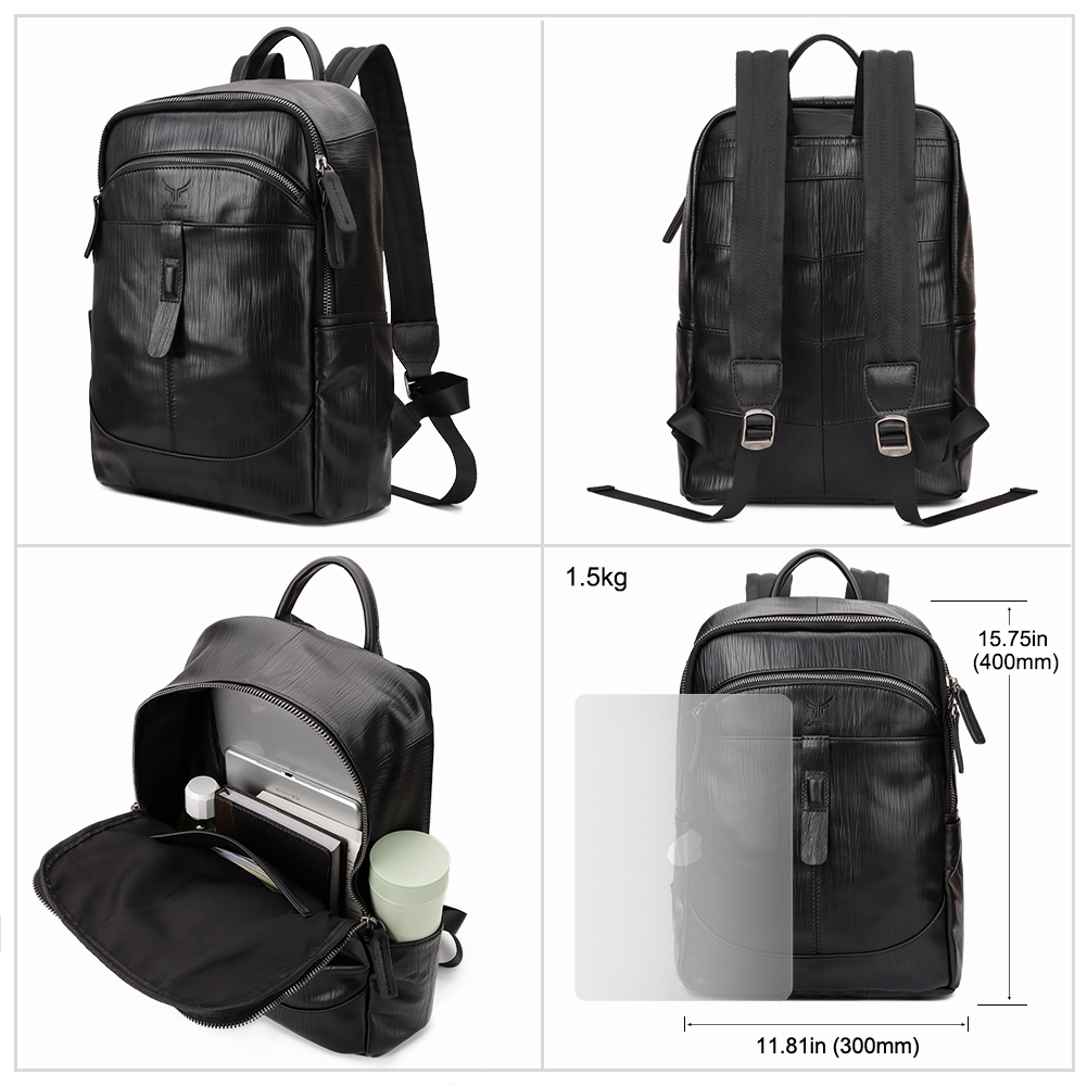 MOCHILA DE CUERO VACUNO -SIRIO- MH662 PARA LAPTOP 13.6' - 9