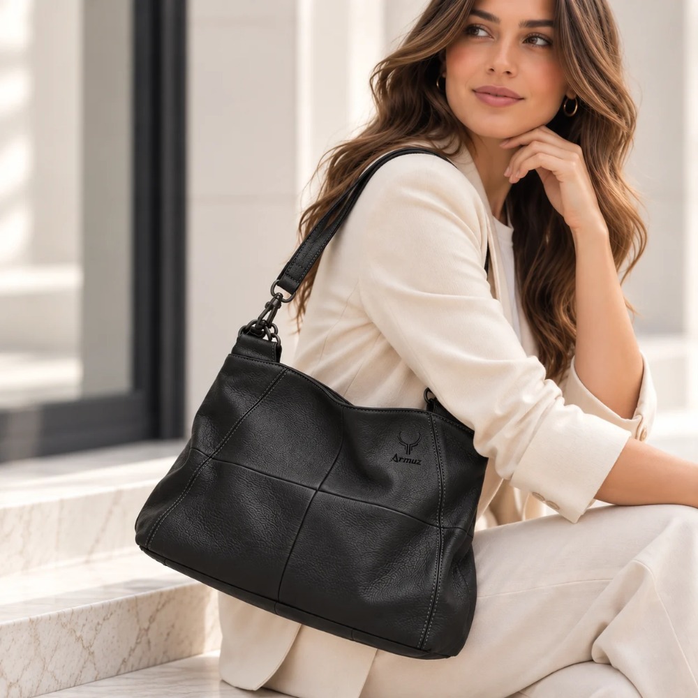 CARTERA DE CUERO VACUNO 7611 DISEÑO MODERNO PARA DAMA - 2