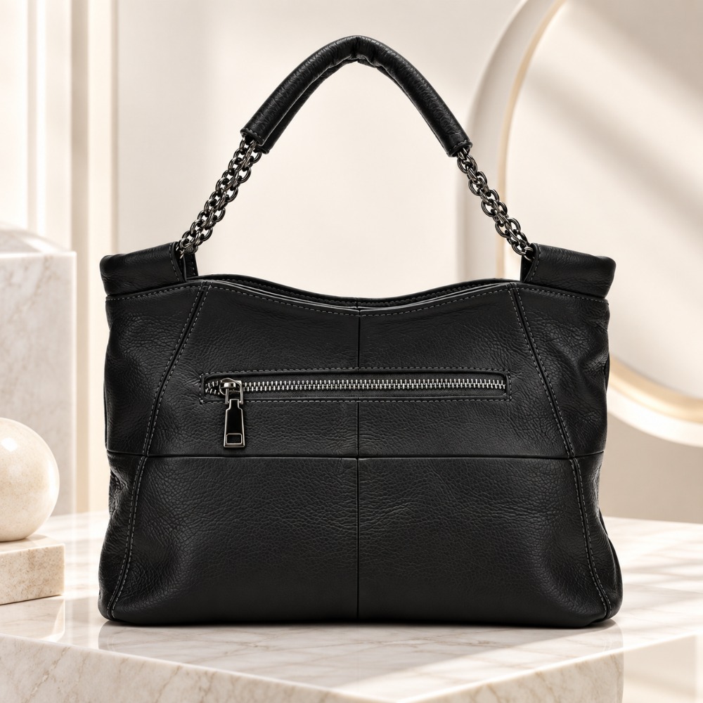 CARTERA DE CUERO VACUNO 7611 DISEÑO MODERNO PARA DAMA - 4
