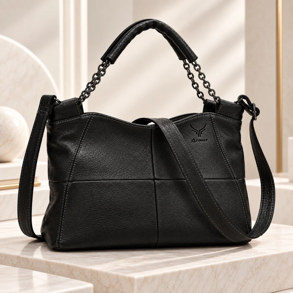 CARTERA DE CUERO VACUNO 7611 DISEÑO MODERNO PARA DAMA - 5