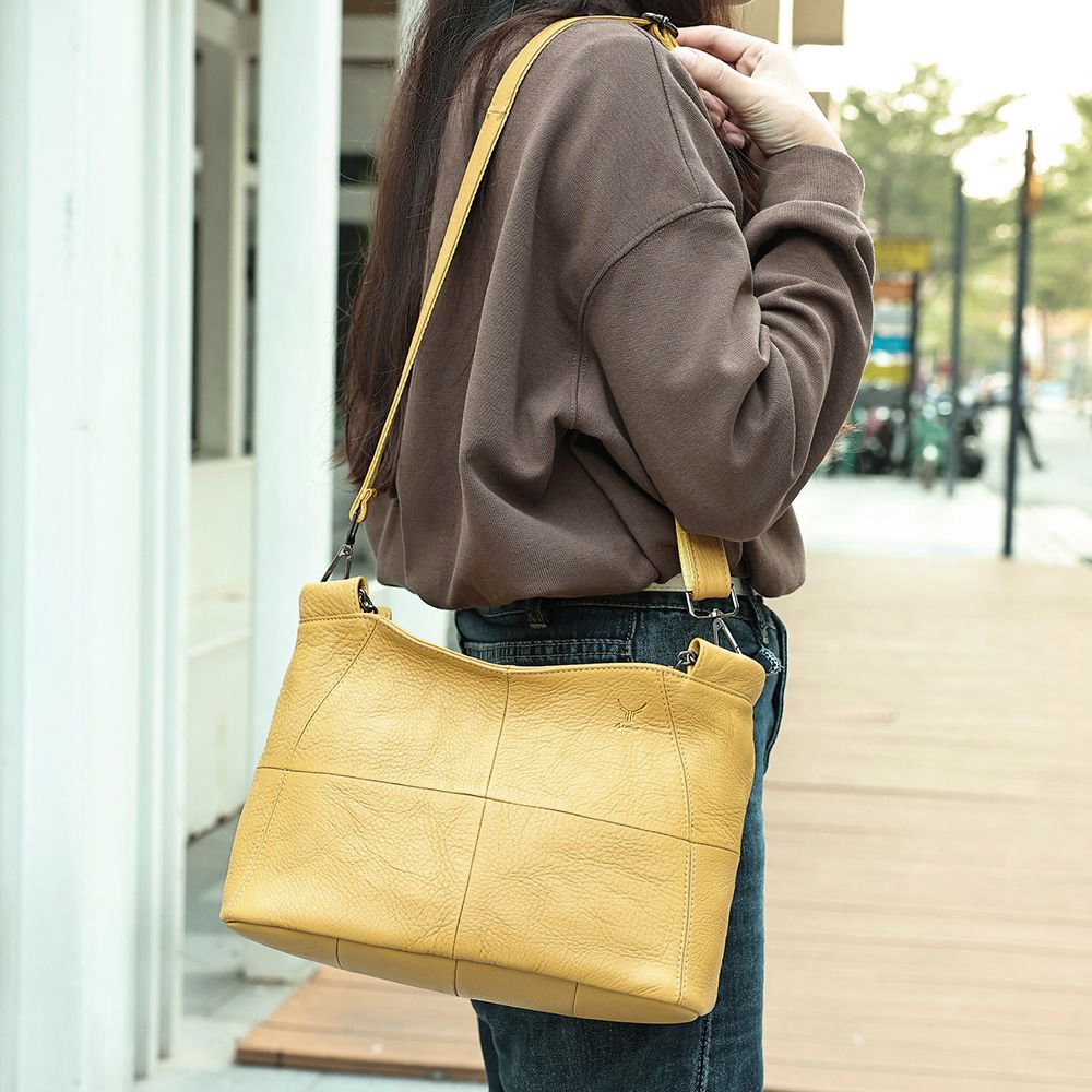 CARTERA DE CUERO VACUNO 7611 DISEÑO MODERNO PARA DAMA - 6