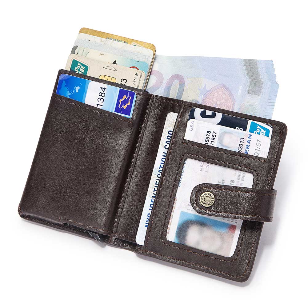 BILLETERA Y TARJETERO DE CUERO VACUNO HUMERPAUL BP981 CON CADENA RFID - 3