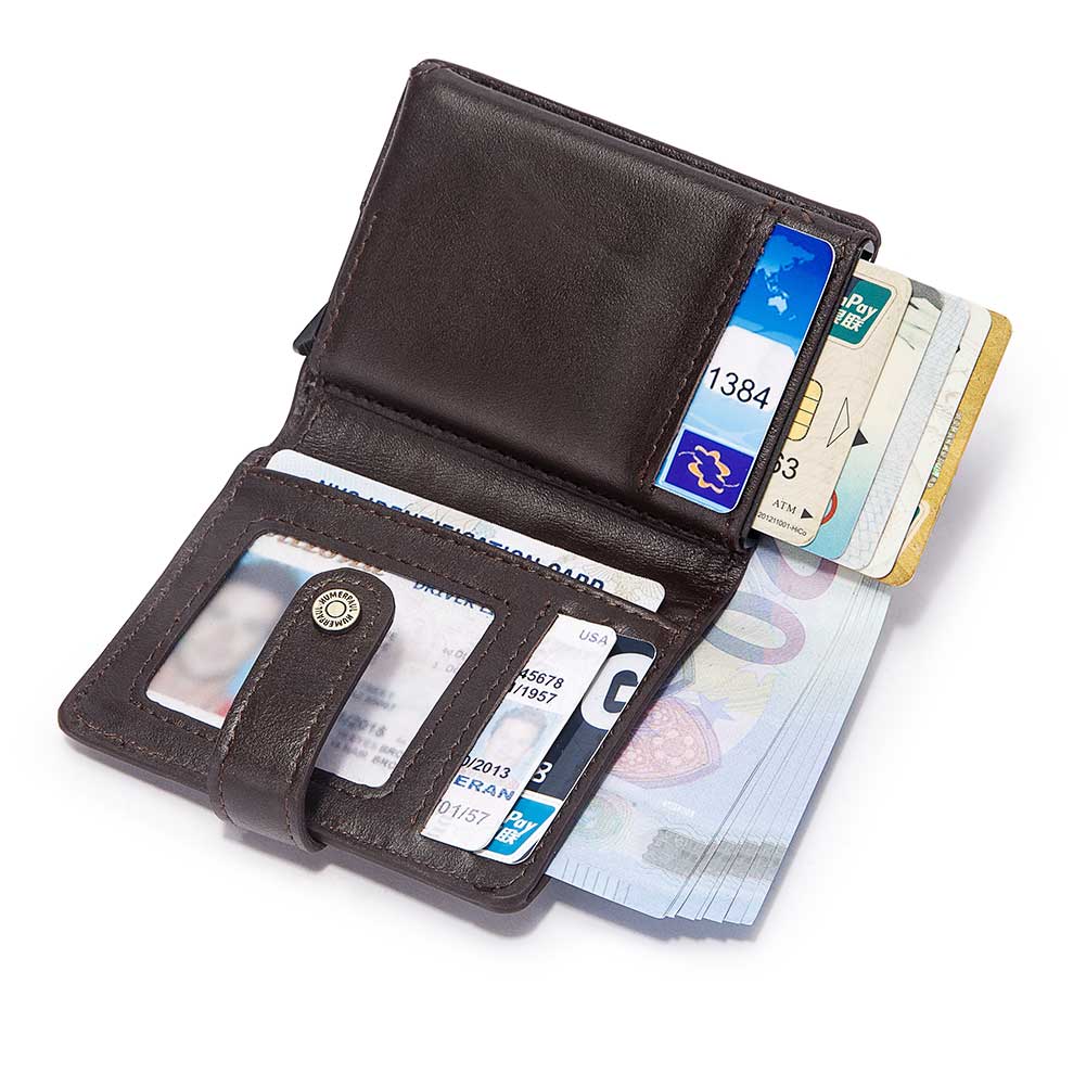 BILLETERA Y TARJETERO DE CUERO VACUNO HUMERPAUL BP981 CON CADENA RFID - 5
