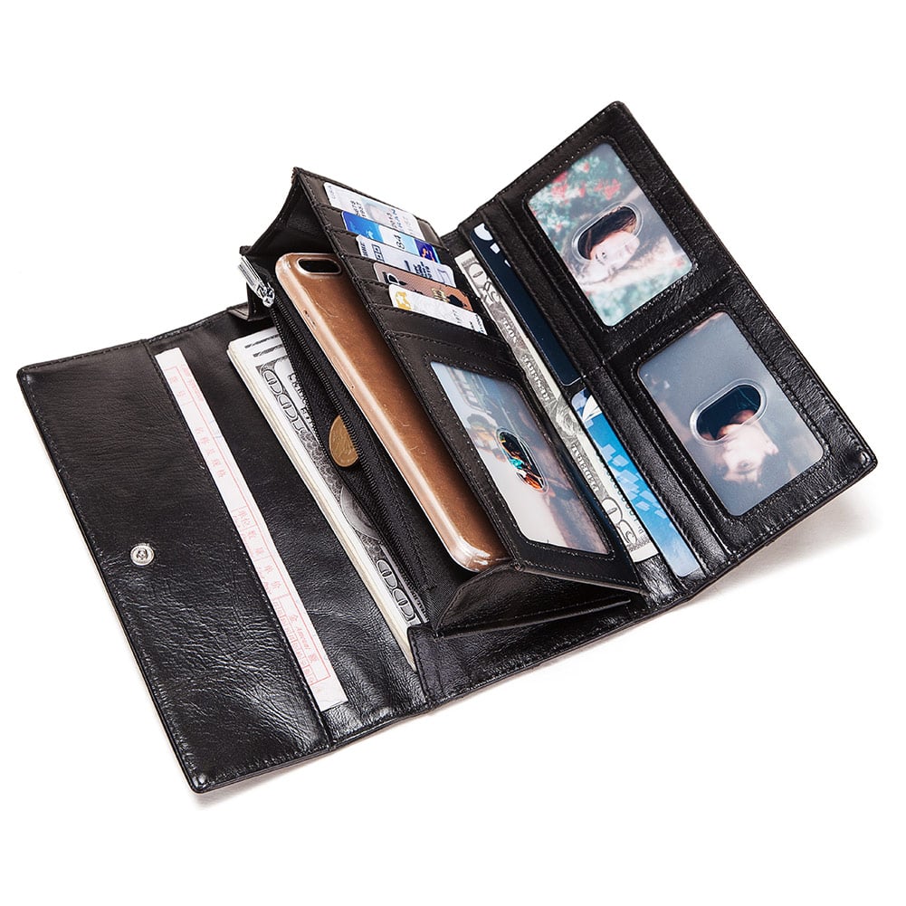 BILLETERA DE CUERO VACUNO CON RFID HUMERPAUL BP931. EJECUTIVA. DAMA - 2