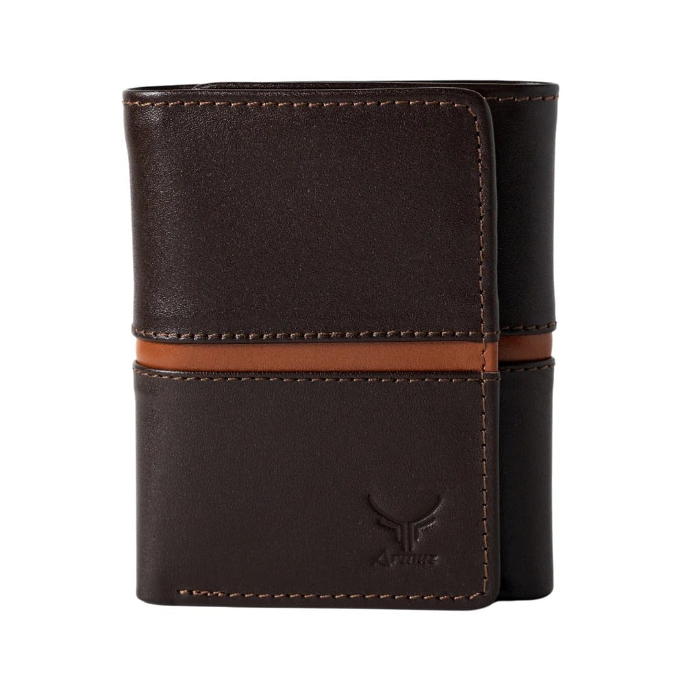 BILLETERA DE CUERO VACUNO PREMIUM DE TRES CUERPOS AR19 - 1