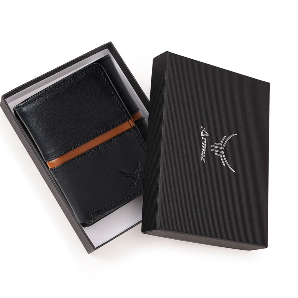 BILLETERA DE CUERO VACUNO PREMIUM DE TRES CUERPOS AR19 - 2