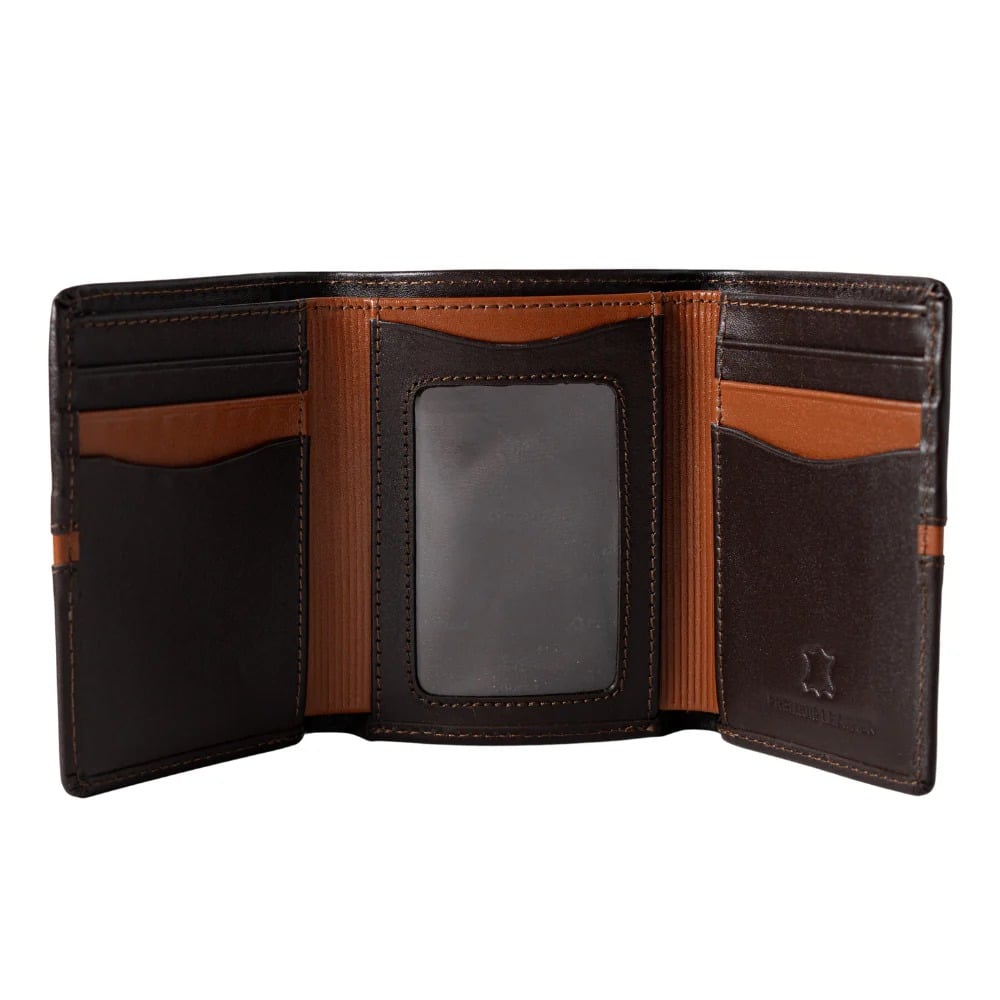 BILLETERA DE CUERO VACUNO PREMIUM DE TRES CUERPOS AR19 - 3