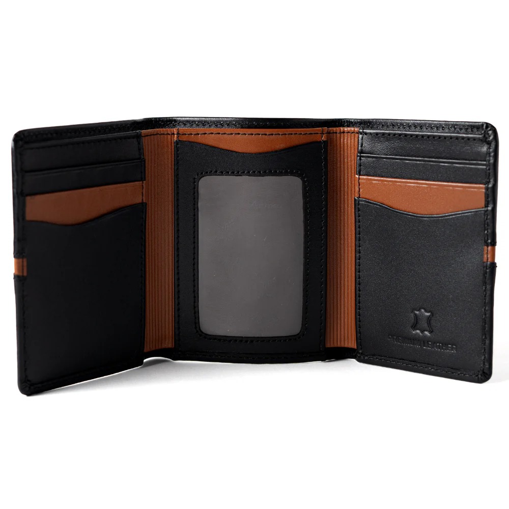BILLETERA DE CUERO VACUNO PREMIUM DE TRES CUERPOS AR19 - 10