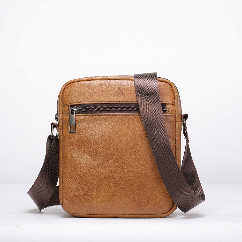 MORRAL DE CUERO VACUNO 7362 MARRÓN - 1