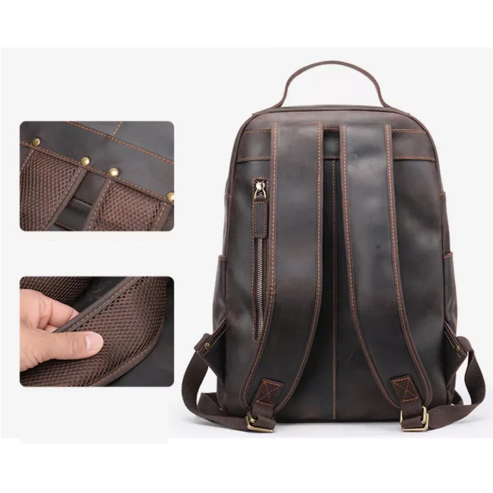 MOCHILA DE CUERO VACUNO DE ALTA GAMA -MALCOLM- 2254 - 2