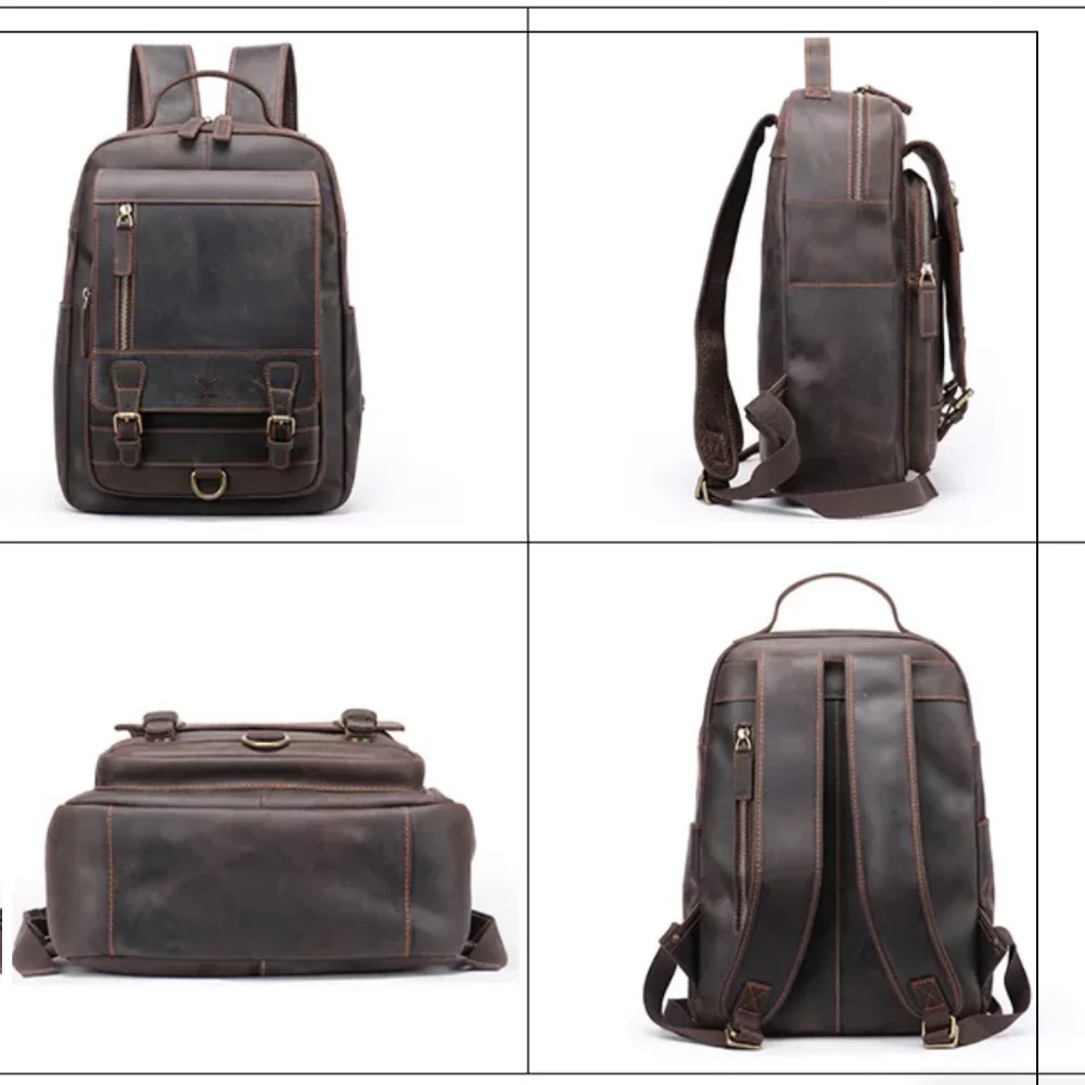 MOCHILA DE CUERO VACUNO DE ALTA GAMA -MALCOLM- 2254 - 4
