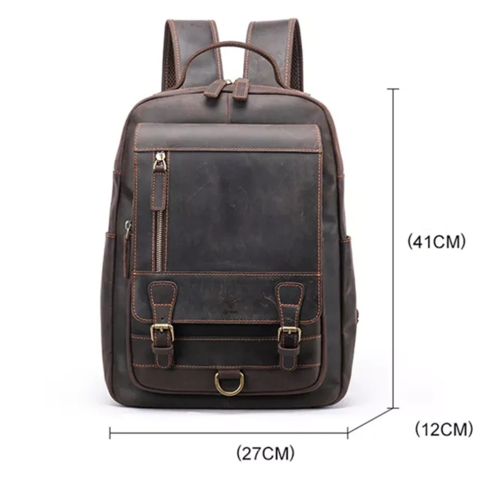 MOCHILA DE CUERO VACUNO DE ALTA GAMA -MALCOLM- 2254 - 6