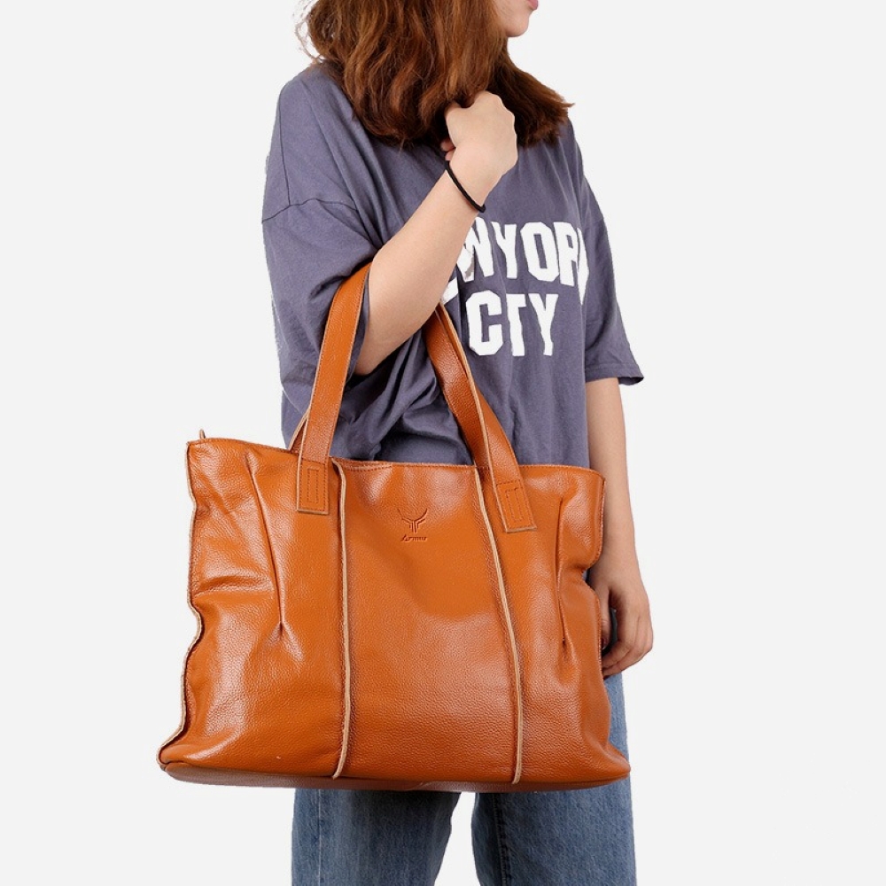 BOLSO DE CUERO VACUNO DE ALTA CAPACIDAD -8692- - 5