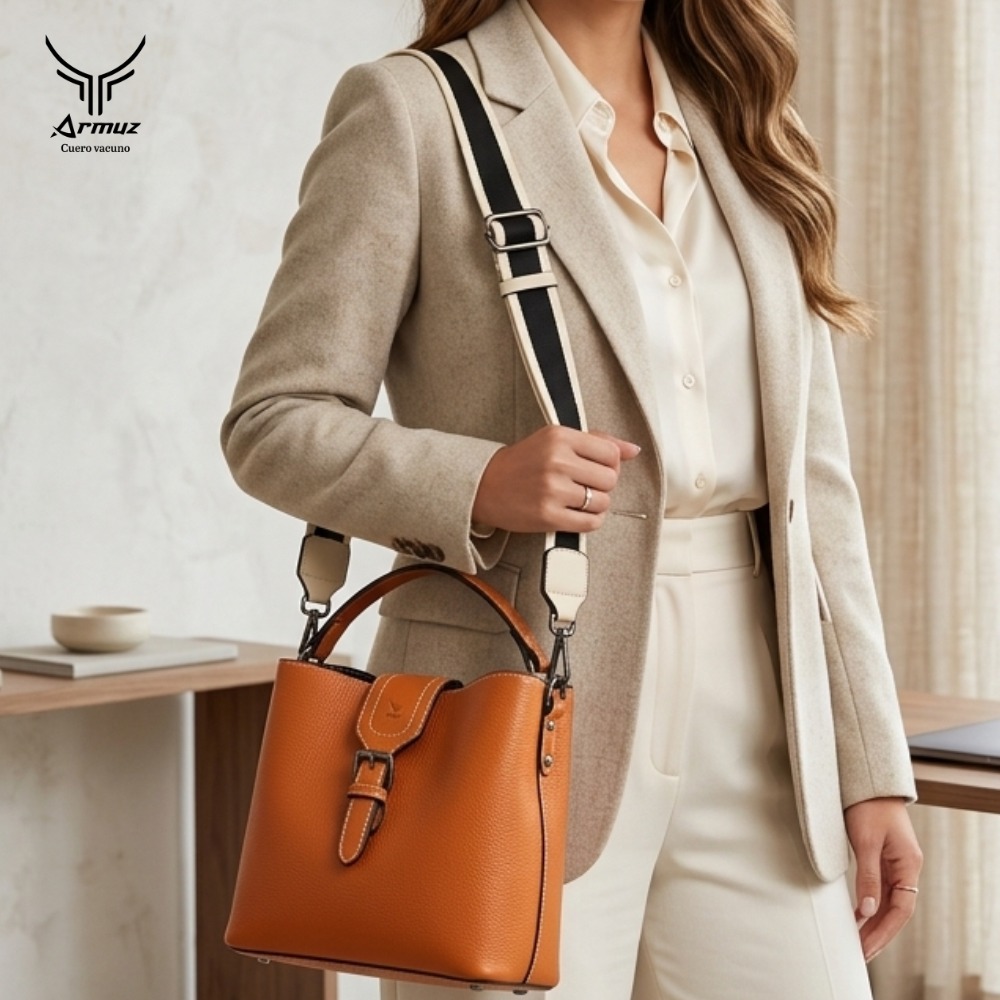 CARTERA DE CUERO VACUNO DE DISEÑO MODERNO -6021- - 1