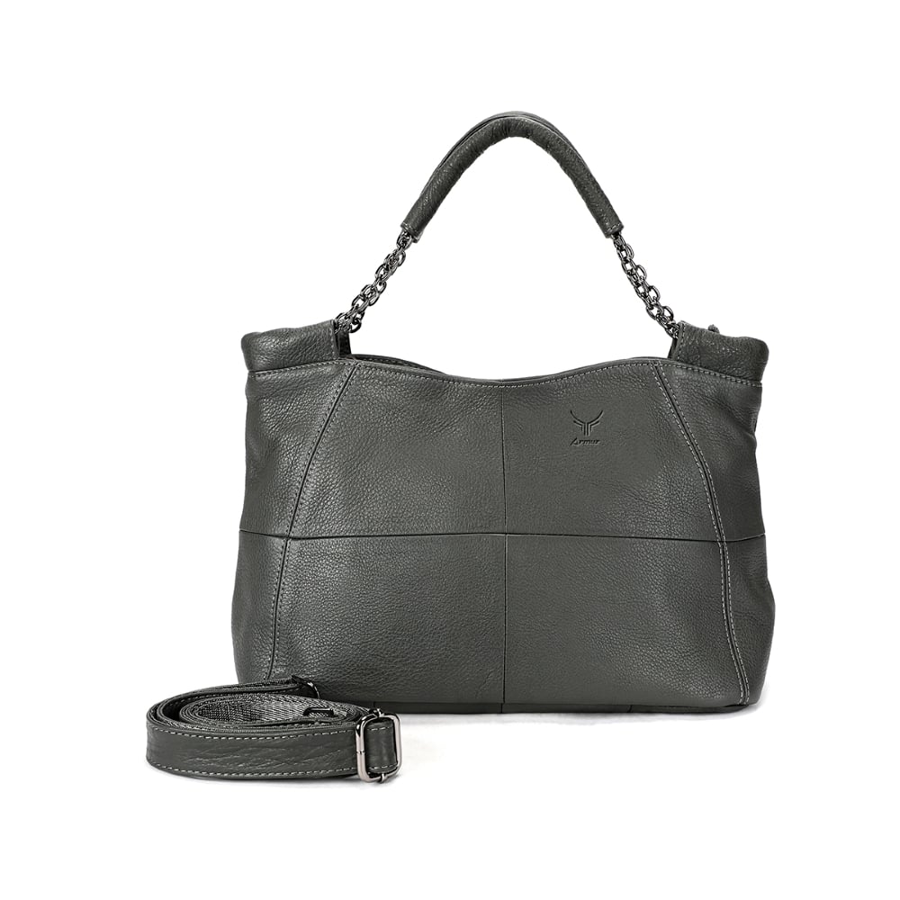 CARTERA DE CUERO VACUNO 7611 GRIS - 3