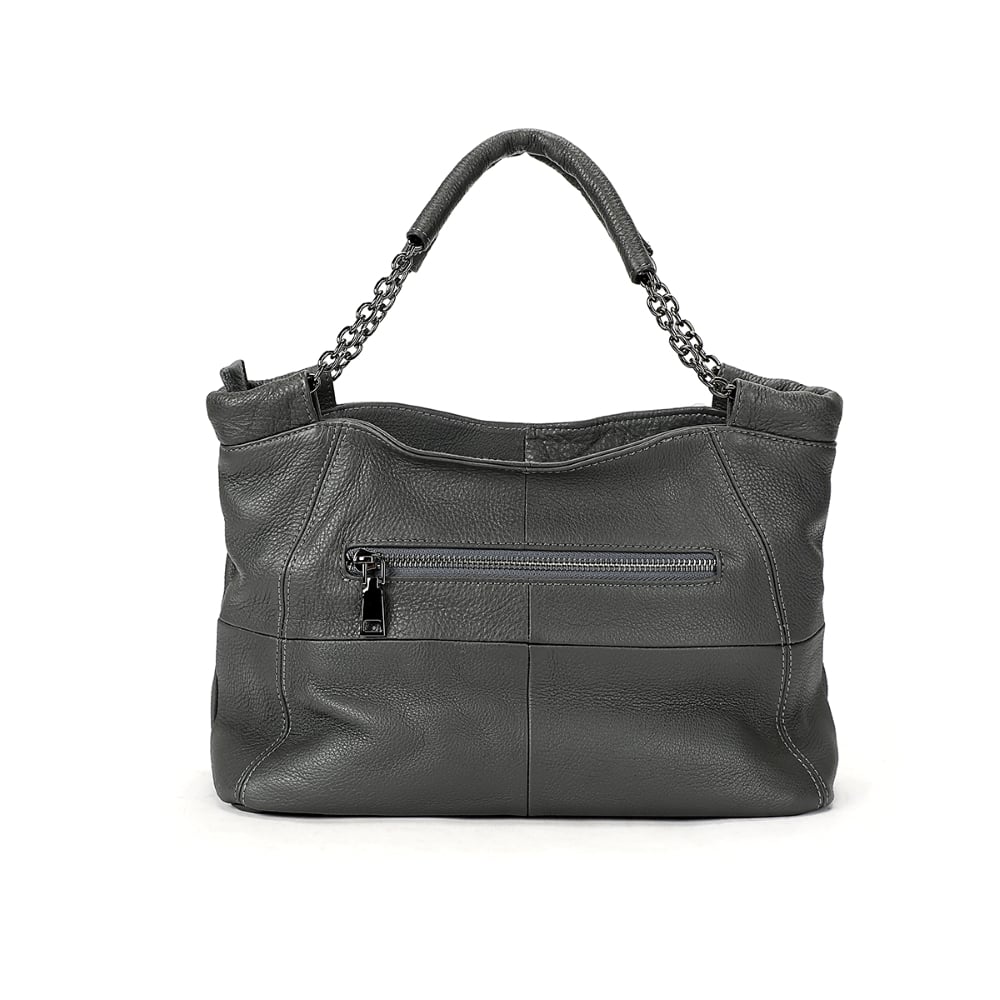 CARTERA DE CUERO VACUNO 7611 GRIS - 6