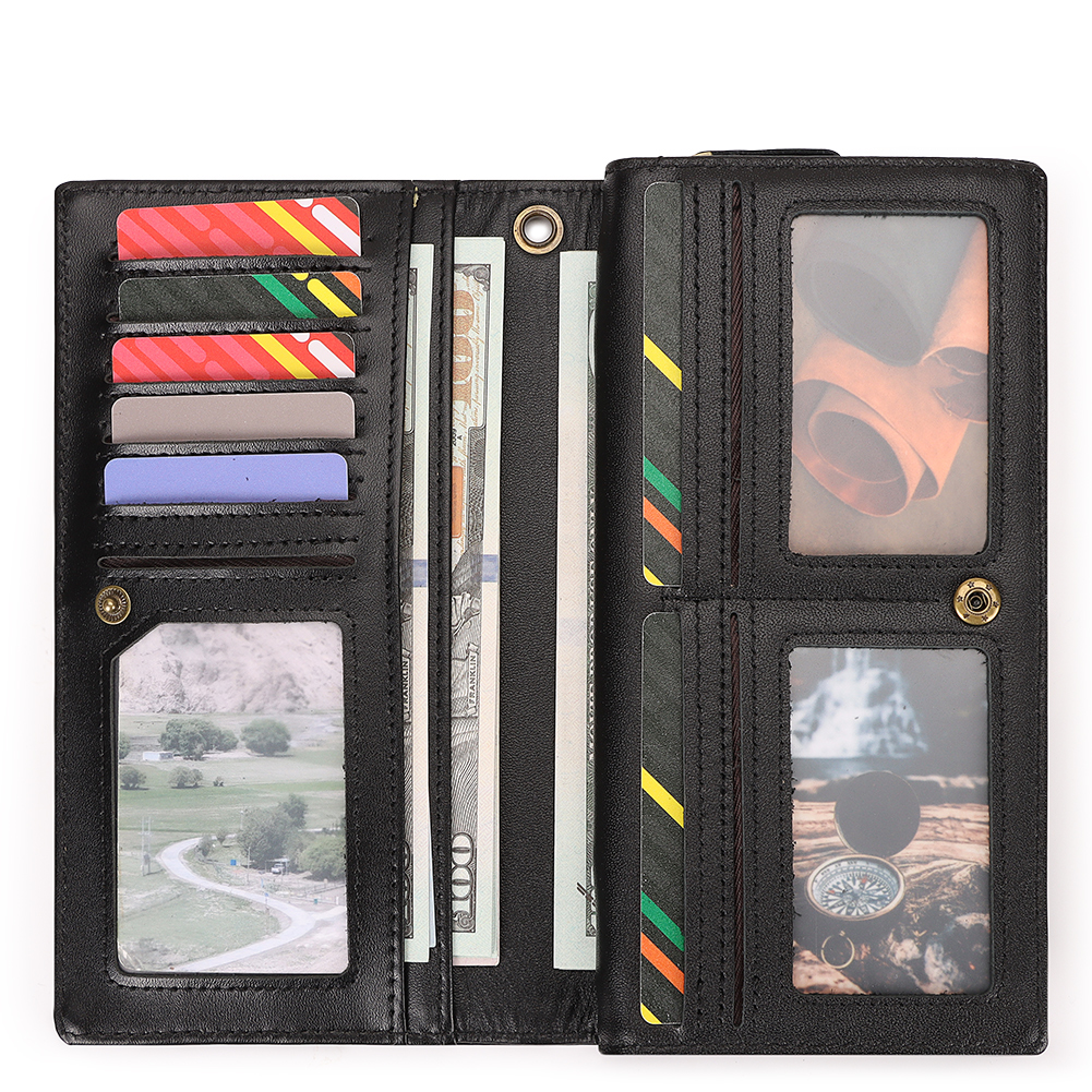 BILLETERA DE CUERO VACUNO EJECUTIVA BP955 NEGRA. RFID Y AMPLIA CAPACIDAD - 3