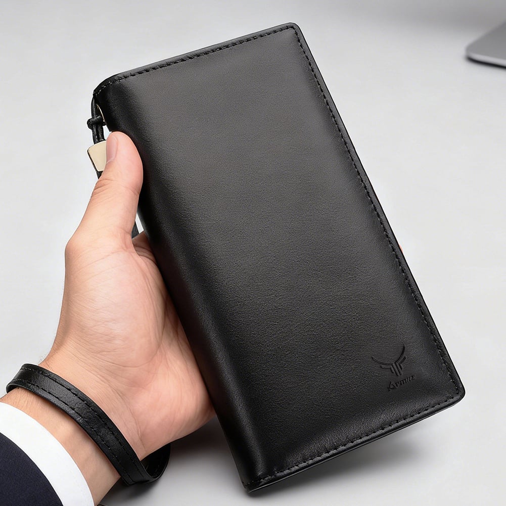 BILLETERA DE CUERO VACUNO EJECUTIVA BP955 NEGRA. RFID Y AMPLIA CAPACIDAD - 6