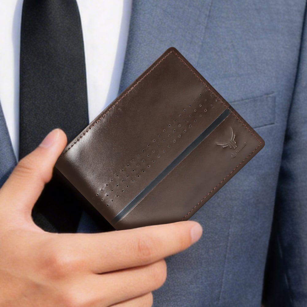 BILLETERA DE CUERO VACUNO CLÁSICA AR24 CON RFID - 1