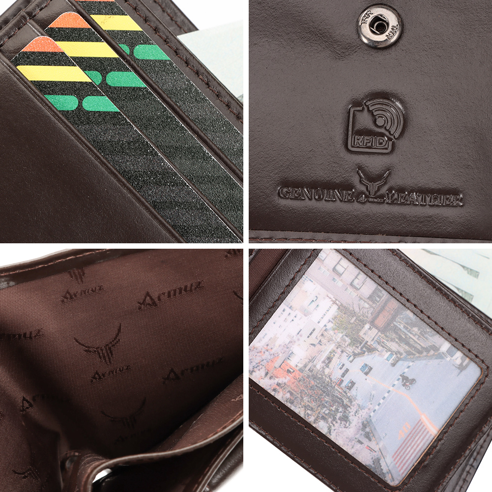 BILLETERA DE CUERO VACUNO CLÁSICA AR24 CON RFID - 7