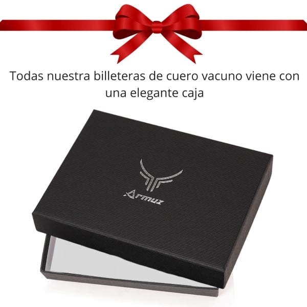 BILLETERA DE CUERO VACUNO CLÁSICA AR24 CON RFID - 8