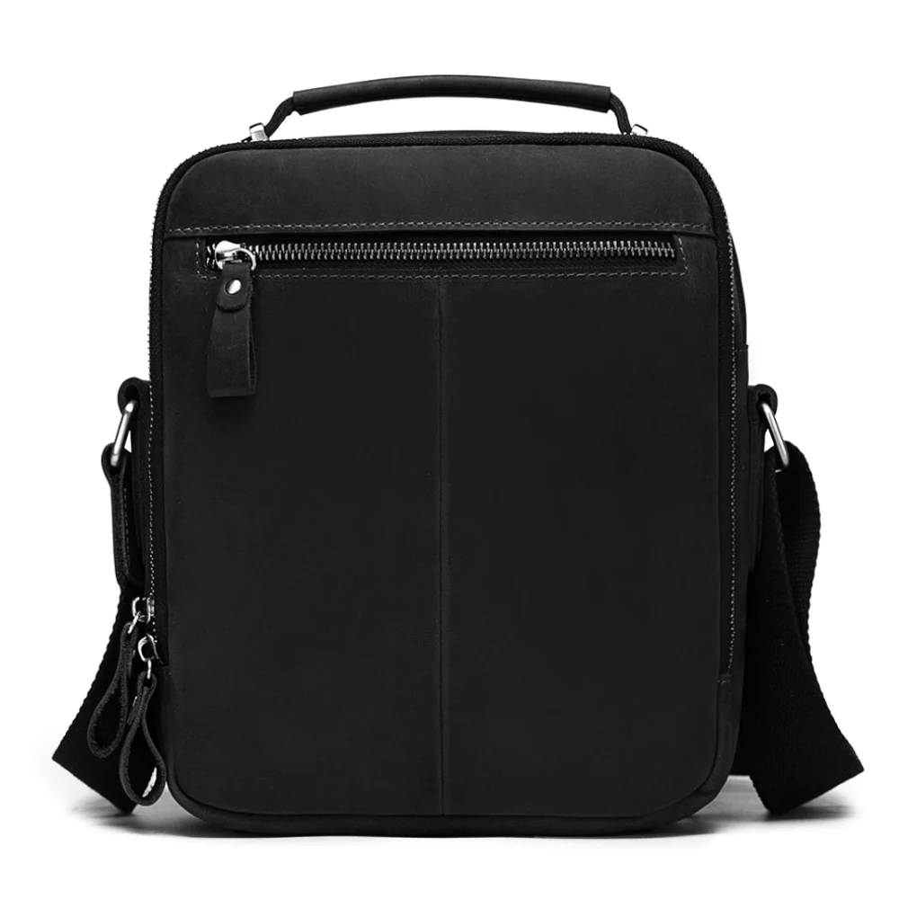 MORRAL DE CUERO VACUNO DE ALTA GAMA MH573 NEGRO - 4