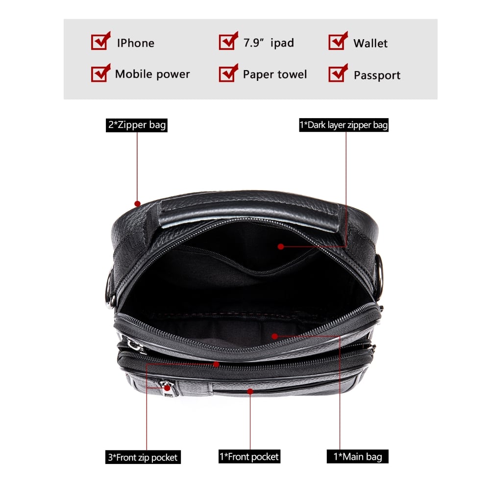 MORRAL DE CUERO VACUNO 7457 - 3