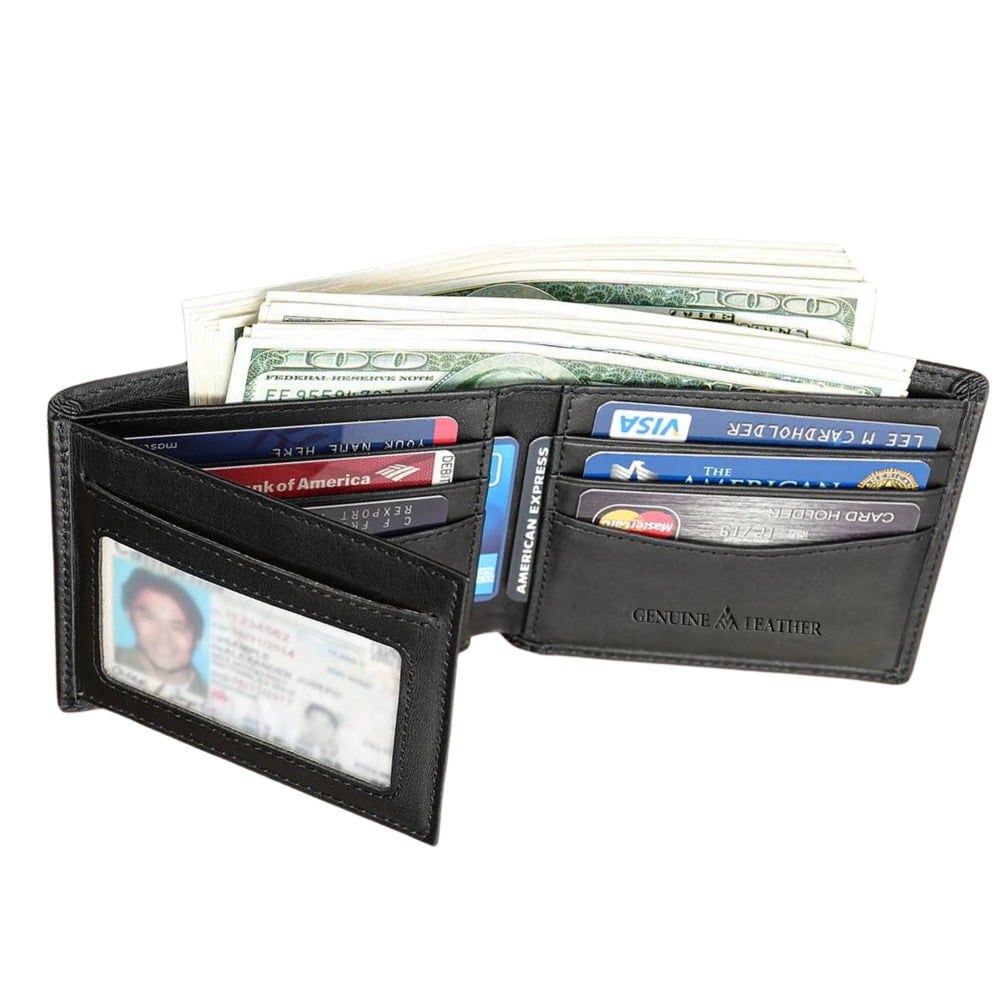 BILLETERA DE CUERO VACUNO ALDEBARÁN 7608 DE TRES CUERPOS - 6