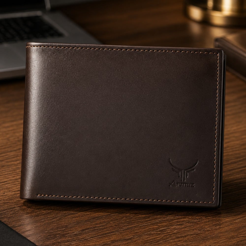 BILLETERA DE CUERO VACUNO PREMIUM CLÁSICA AR18 - 1
