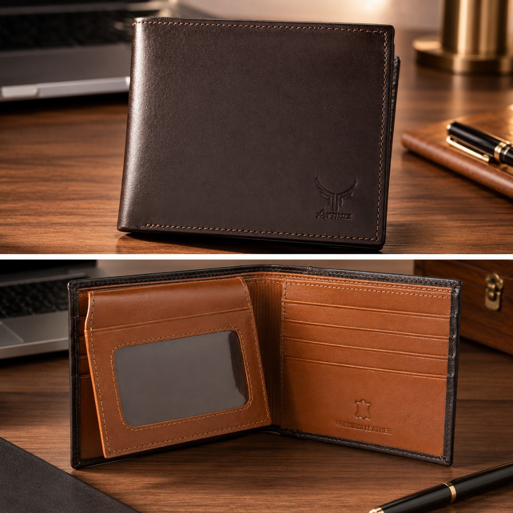 BILLETERA DE CUERO VACUNO PREMIUM CLÁSICA AR18 - 2