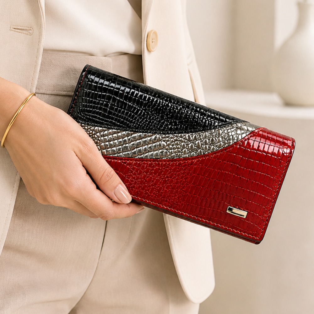 BILLETERA DE CUERO VACUNO 1376 AMPLIA CAPACIDAD. MUJER - 1