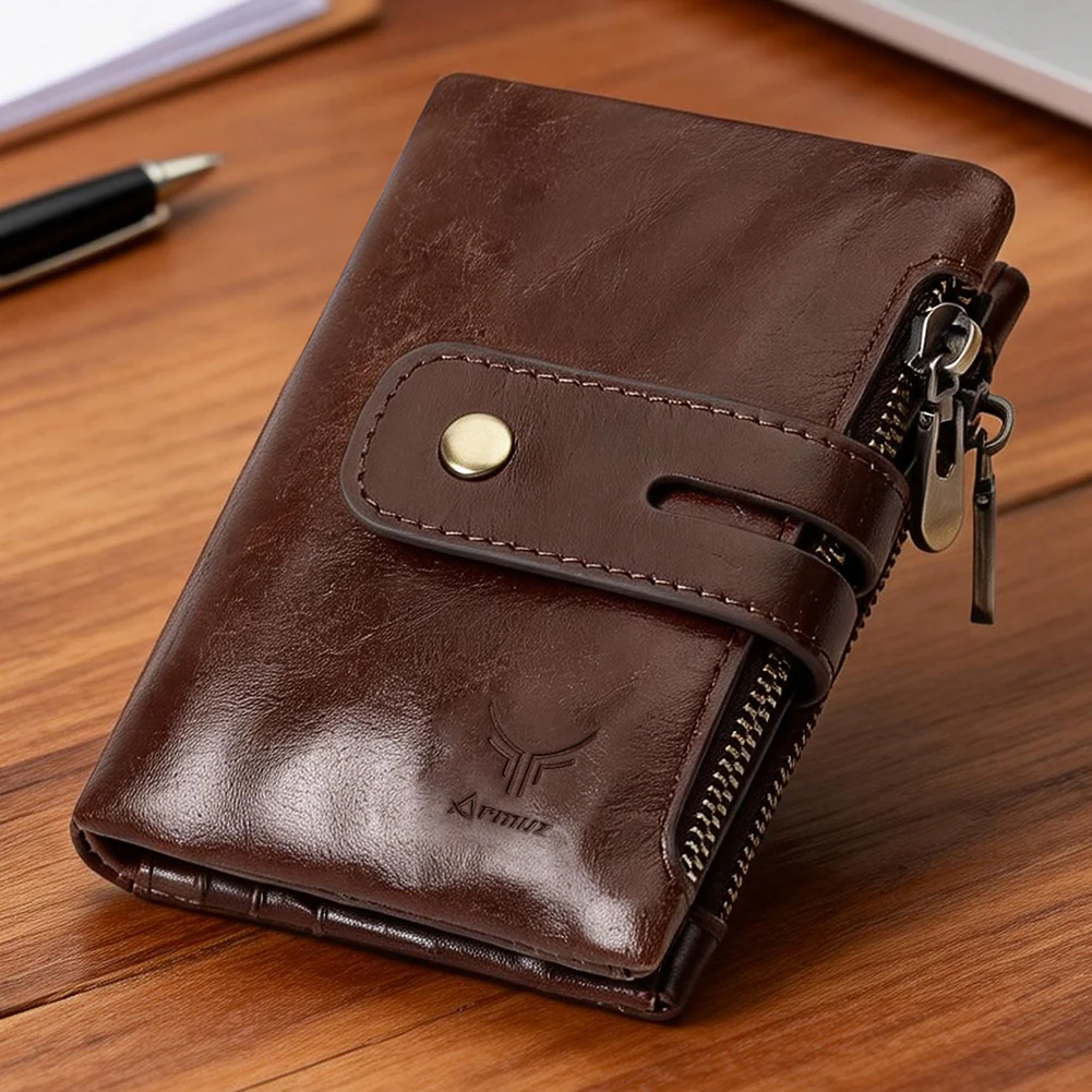 BILLETERA DE CUERO NOVI BP840-1 CAFÉ - 1
