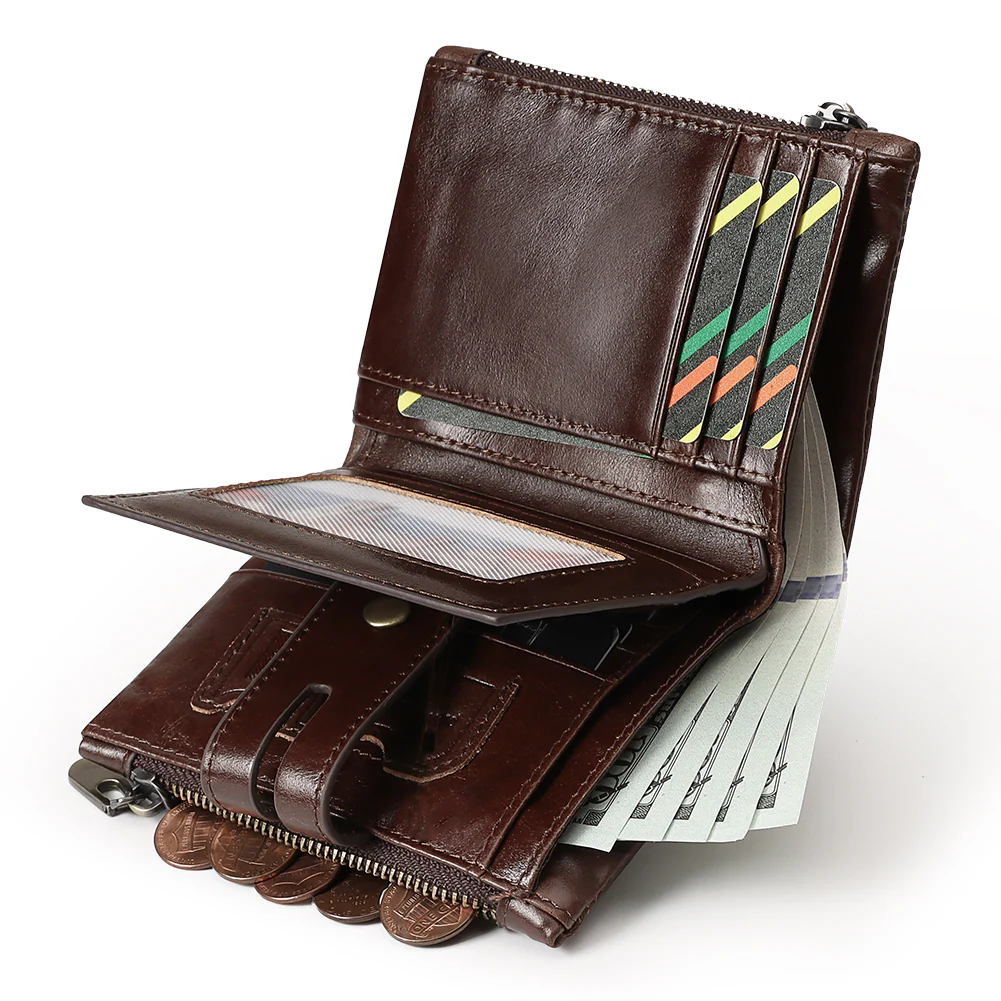 BILLETERA DE CUERO NOVI BP840-1 CAFÉ - 3