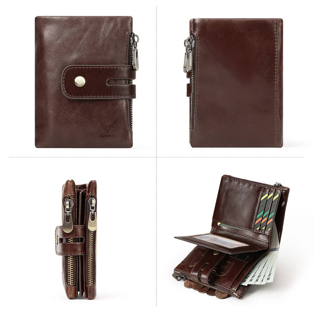 BILLETERA DE CUERO NOVI BP840-1 CAFÉ - 5