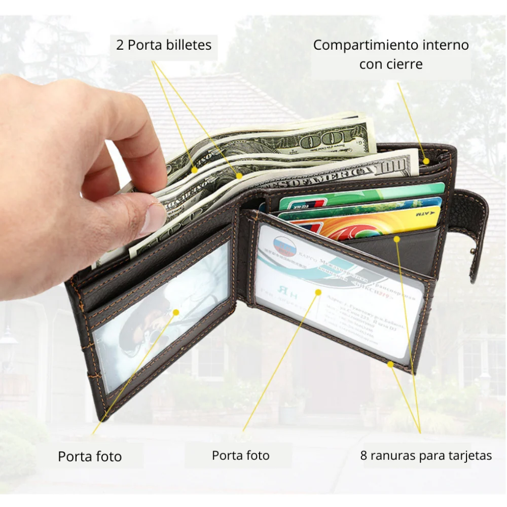 BILLETERA DE CUERO VACUNO ALDEBARÁN 7039 - 3