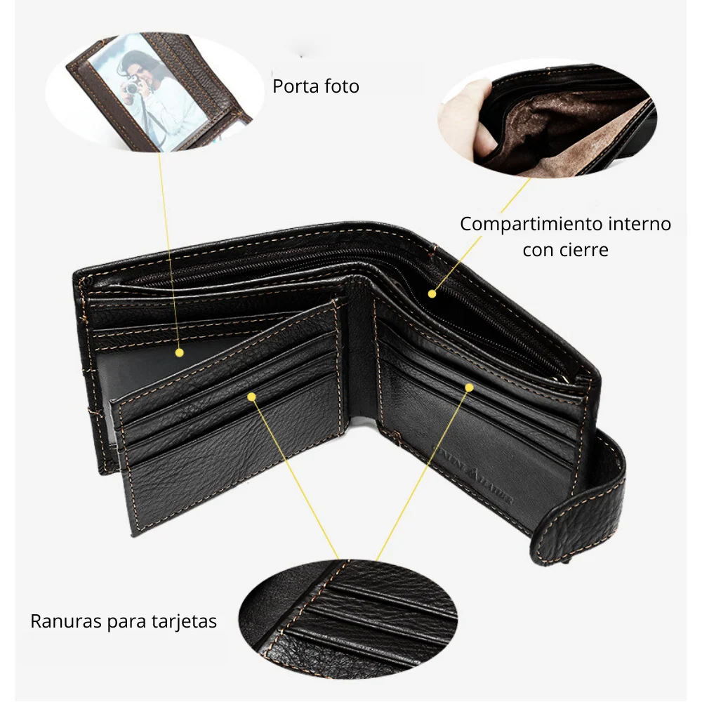 BILLETERA DE CUERO VACUNO ALDEBARÁN 7039 - 5