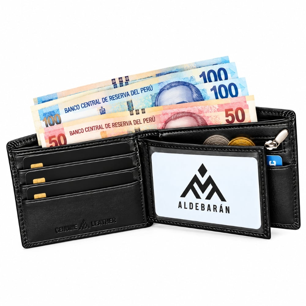 BILLETERA DE CUERO VACUNO CLÁSICA 1132 CON RFID - 3